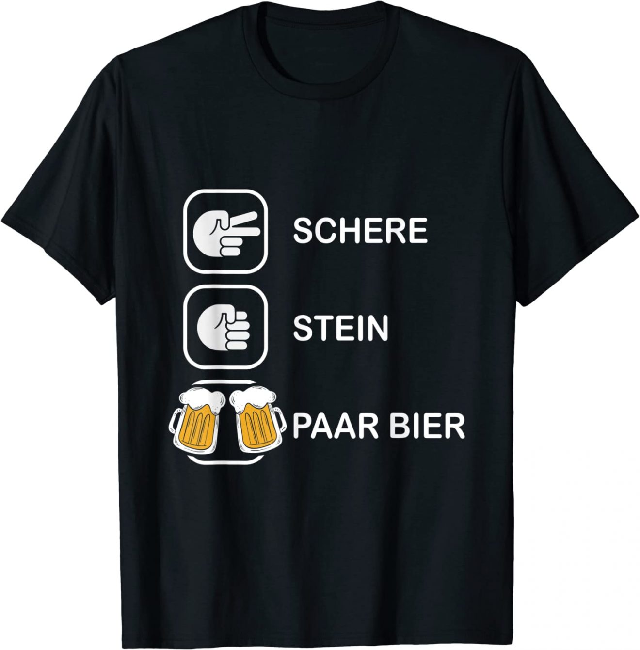 Schere Stein Paar Bier Witzige Malle Sprüche T Shirt Lustig Hoch 5