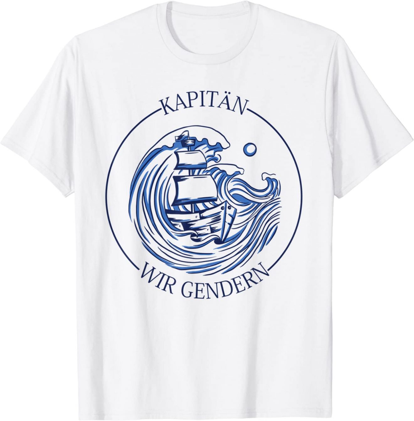 Kapitän wir Gendern Lustiges Sprüche Sächsisch Piraten TShirt