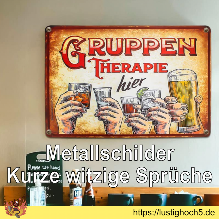 Metallschilder Sprüche Kurze witzige Sprüche Lustig Hoch 5