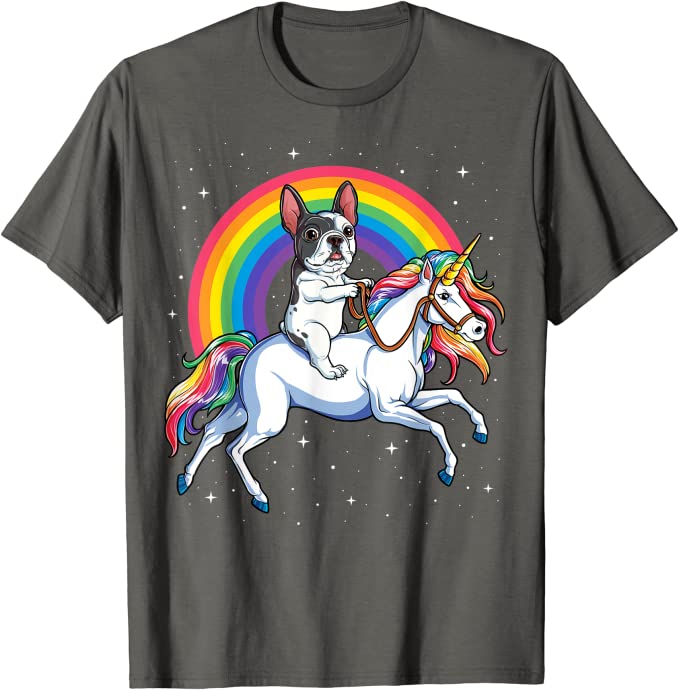 Französische Bulldogge Einhorn Shirt Mädchen Weltraum Galaxy Frenchicorn T-Shirt