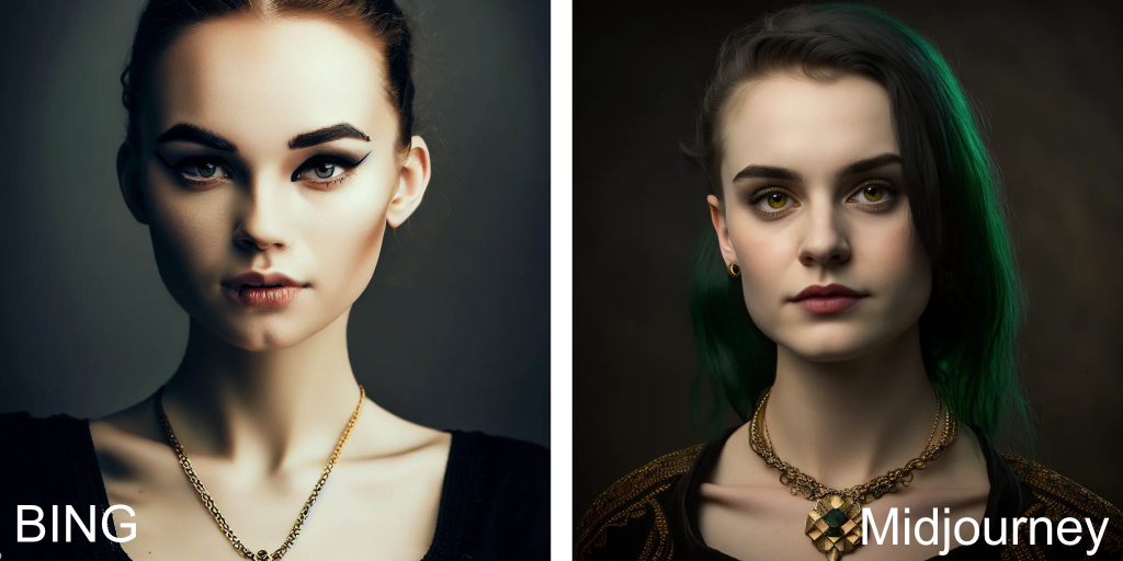 Studio portrait of a young, pale-skinned, goth female with piercing green eyes wearing a gold ankh necklace. She exudes a friendly, casual vibe while also being attractive and intricate in her gothic style. The photo is a curated collection piece with a femme fatale feel, shot using a Nikon camera. The dramatic lighting creates a breathtaking and outstanding effect, further enhanced by the photoshopped post-processing. The portrait is ultrarealistic, with an 8k high-resolution quality and sharp focus, making it an award-winning and groundbreaking piece in the LensCulture Portrait Awards.