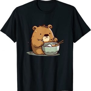 Kawaii Wasserschwein isst Ramen - Capybara Haustier Liebe T-Shirt