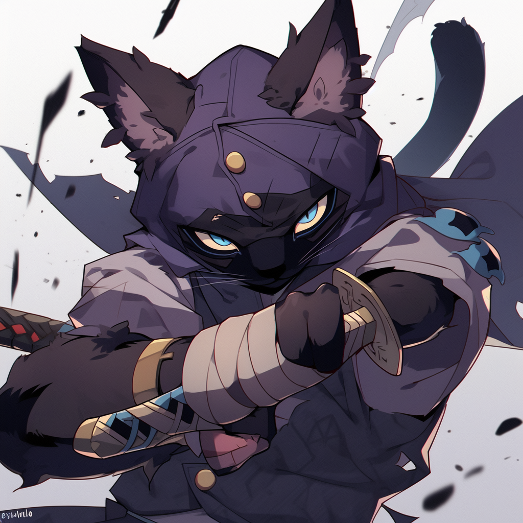 shonen style, fighting cat --niji 5

