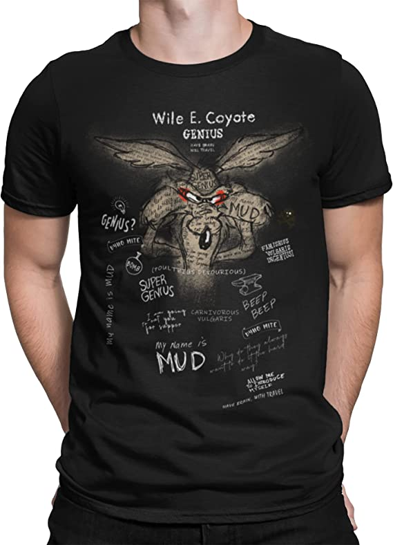 Comic T-Shirt Männer #5: Looney Tunes Wile E. Coyote Genius Herren T-Shirt