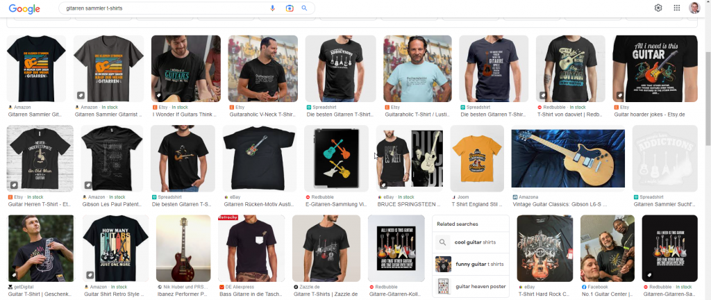 T-shirt designen: Inspiration bei Google. T-Shirts erstellen