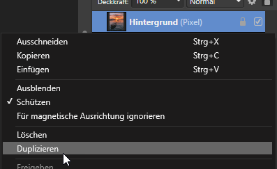 Duplizieren von Ebenen mit Affinity Photo