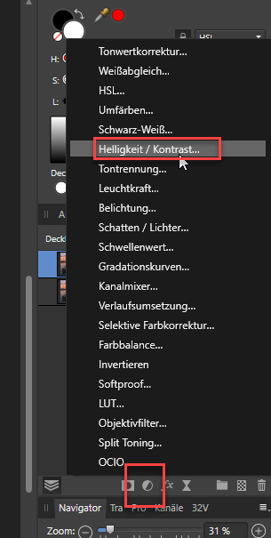 Helligkeit und Kontrast bearbeiten