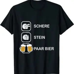 Schere Stein Paar Bier - Witzige Malle Sprüche T-Shirt