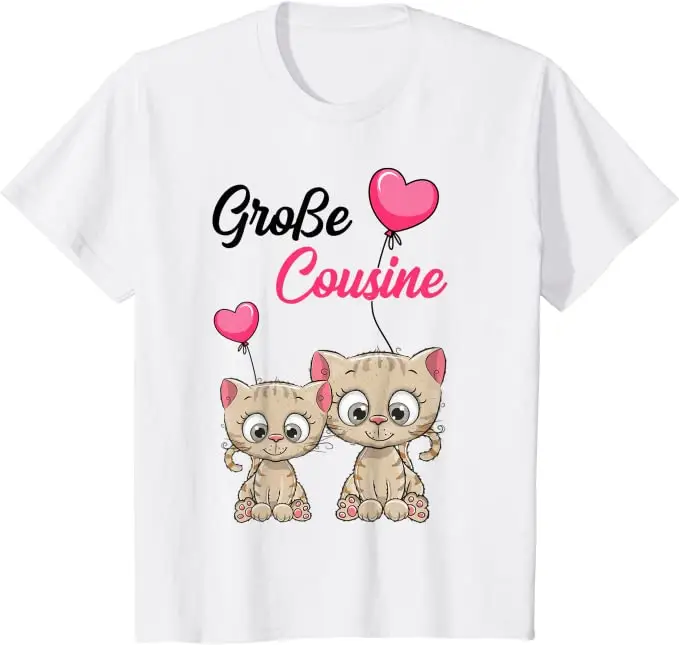 Kinder Große Cousine 2022 Katzen Mädchen T-Shirt