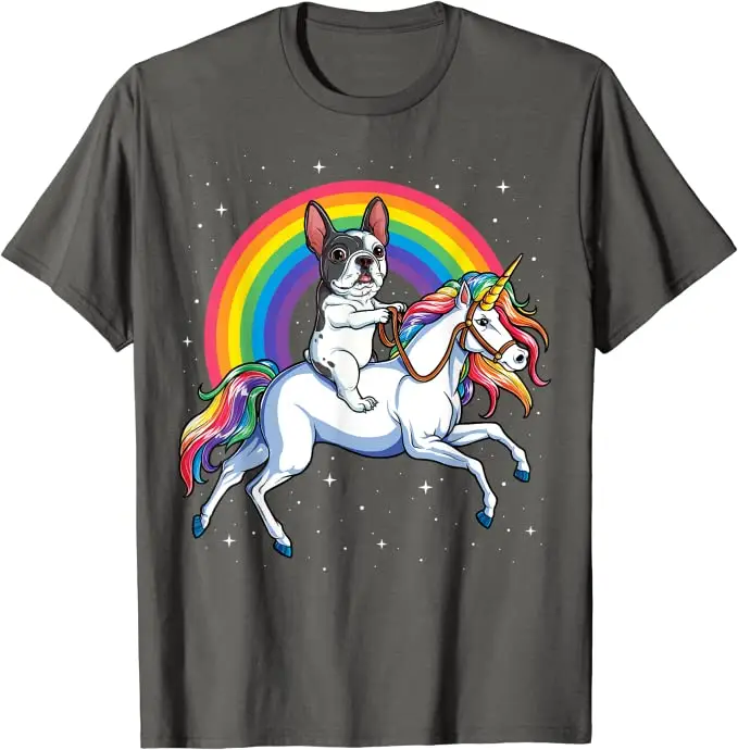 Die Top 10 T-Shirts bei Amazon im Februar 2023 12 Französische Bulldogge Einhorn Shirt Mädchen Weltraum Galaxy Frenchicorn T-Shirt